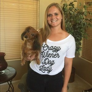 Beangoods ‘Crazy Weiner Dog Lady’ scoop neck tee